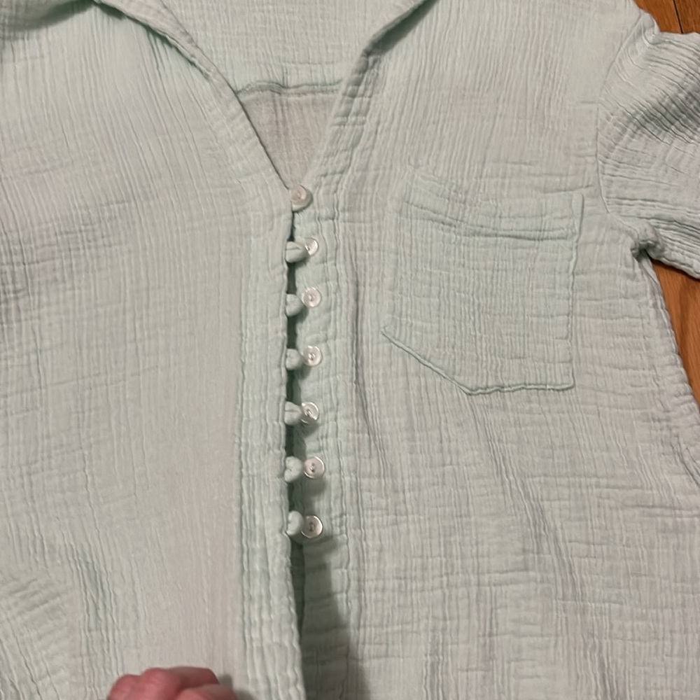 Mint Colored Ellejay Cropped Button Up Flare Slee… - image 4